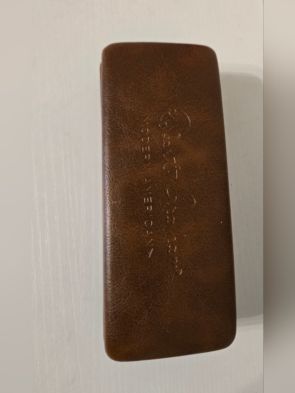 Robert Graham Brown Leather Glasses Case